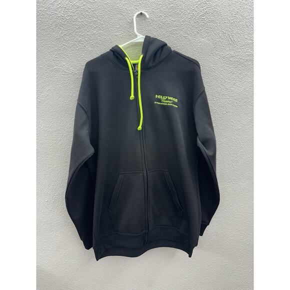 Tipsy Jacket Large Black Zip Up Hooded Hollywood Casino Penn National Fleece - Picture 1 of 12